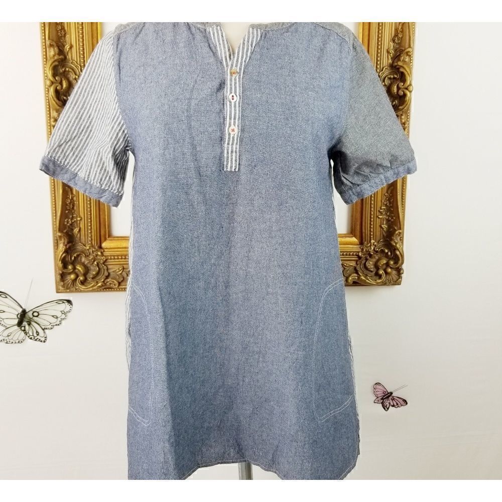 Love tree multi color and texture chambray tunic